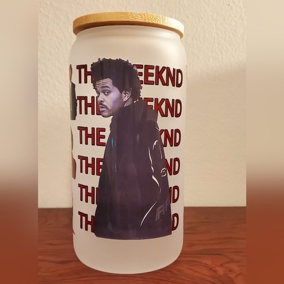 The Weeknd Themed Music lover XO Frosted Glass Tumbler lid straw 16oz - Picture 3 of 3